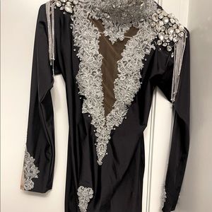 Elegant black and silver customize dress, Medium